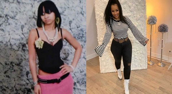 A picture of Tammy Rivera in her teens and at present.